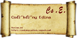Csákány Edina névjegykártya
